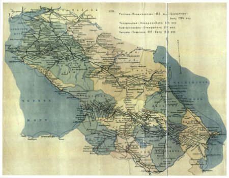 Карта железных дорог в закавказье